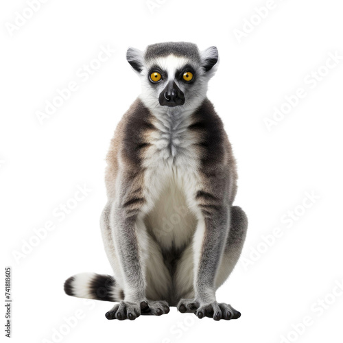 Beautiful Lemur on transparent background PNG