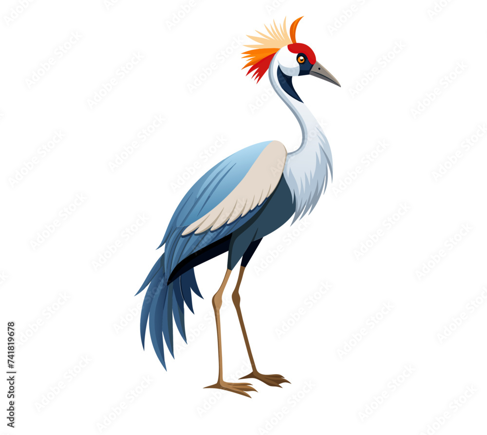 Crane Bird vector isolated on white Crane Bird vector isolated on white