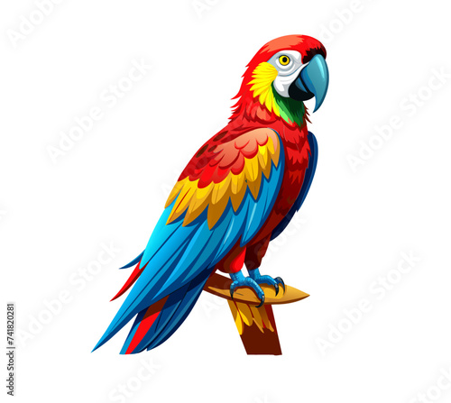 Macaw Bird isolated. 