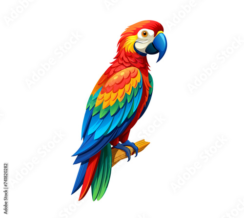 Macaw Bird isolated. 