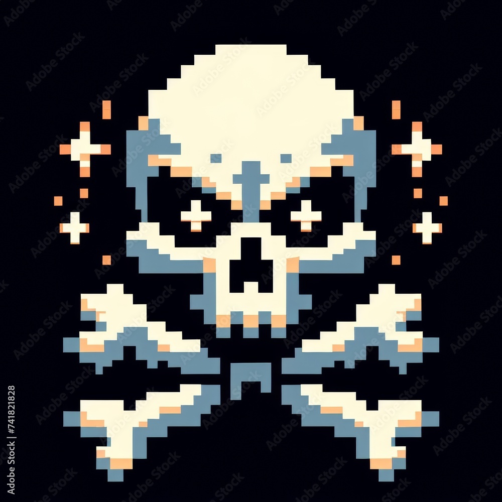8-Bit Skull: A Retro Digital Artwork