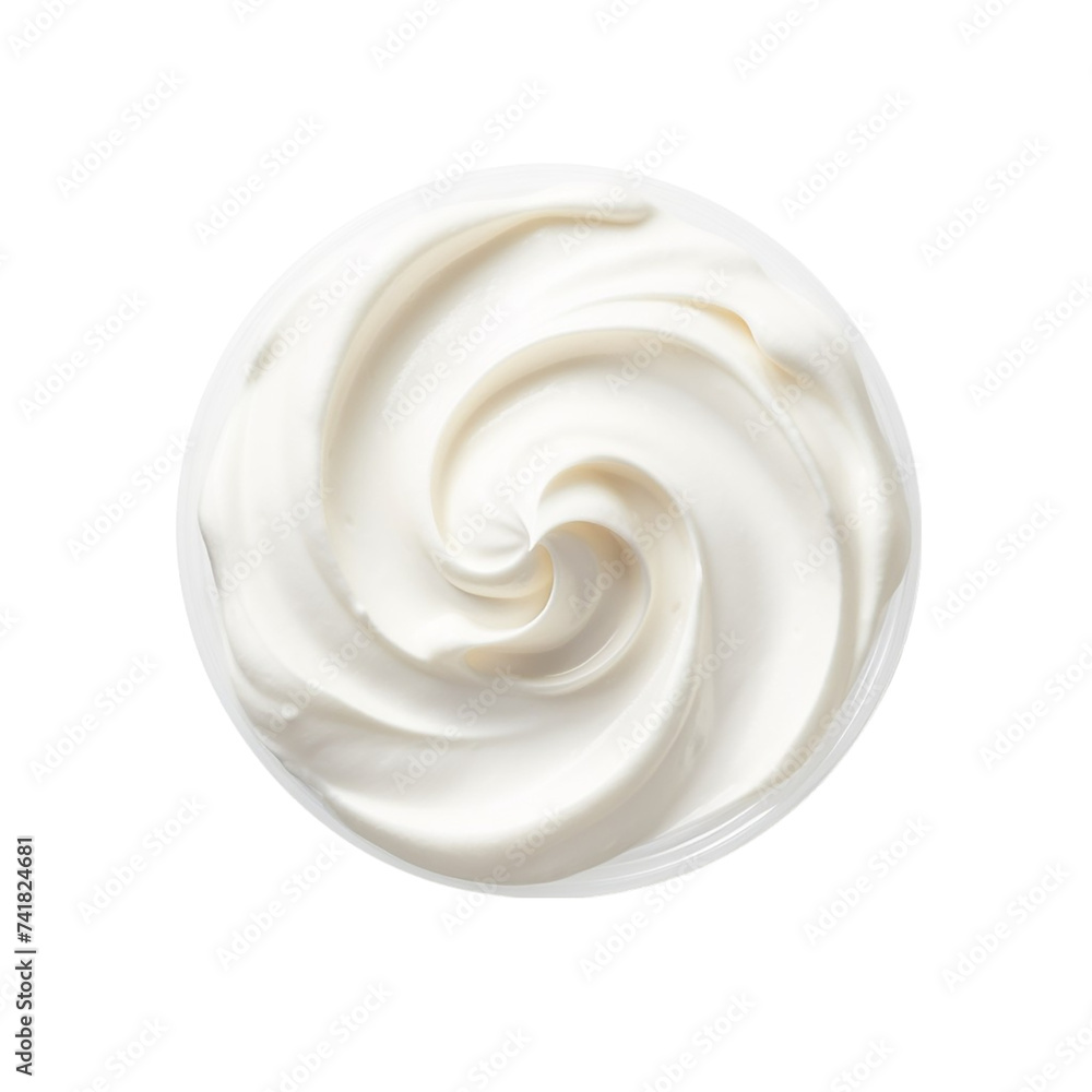 Sour cream top view isolated on transparent background. Sour cream top view isolated on transparent background.