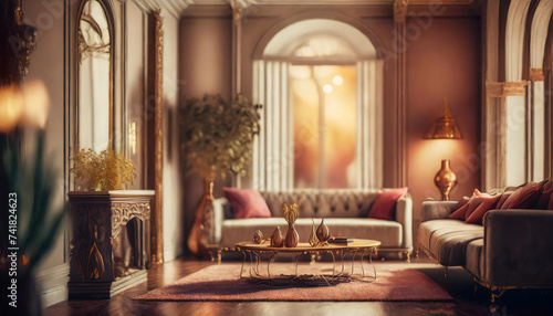 view inside modern luxury apartment - 3d rendering