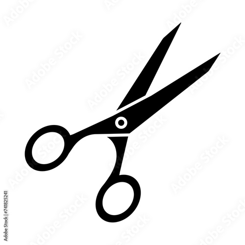 black scissors, scissors sign, for hairdresser, barbershop, isolated