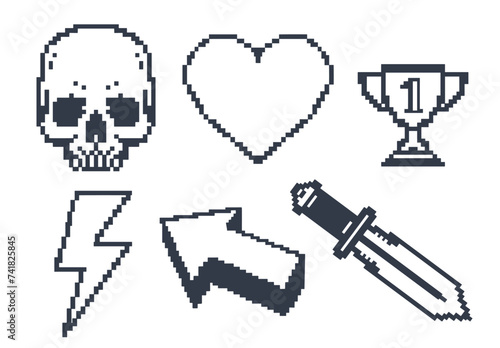 Video games monochrome set emblem