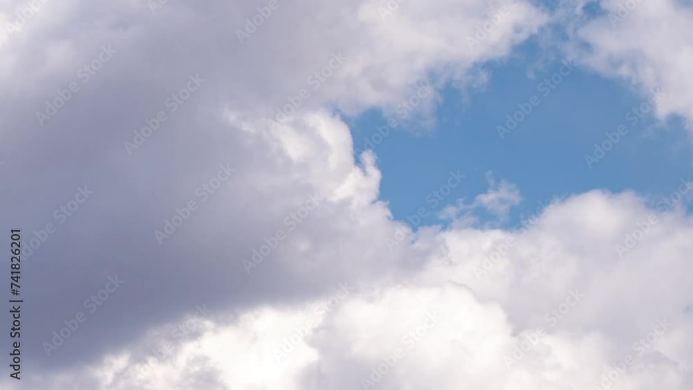 Time lapse of cumulus clouds on turquoise sky shot close up Time lapse of cumulus clouds on turquoise sky shot close up