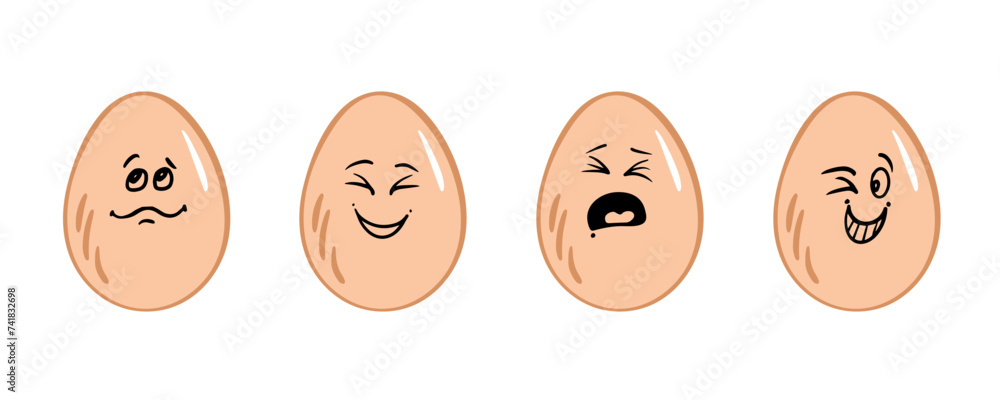 emoticon eggs set. Fun social media Symbol. Vector funny face eggs. holiday decoration, poster, greeting card, sticker, social media design. emoticon eggs set. Fun social media Symbol. Vector funny face eggs. holiday decoration, poster, greeting card, sticker, social media design.