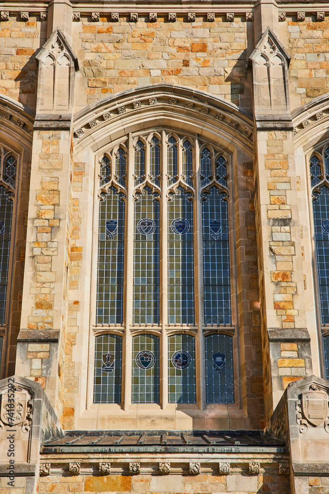 Obraz premium Gothic Window Detail at University of Michigan Law Quadrangle