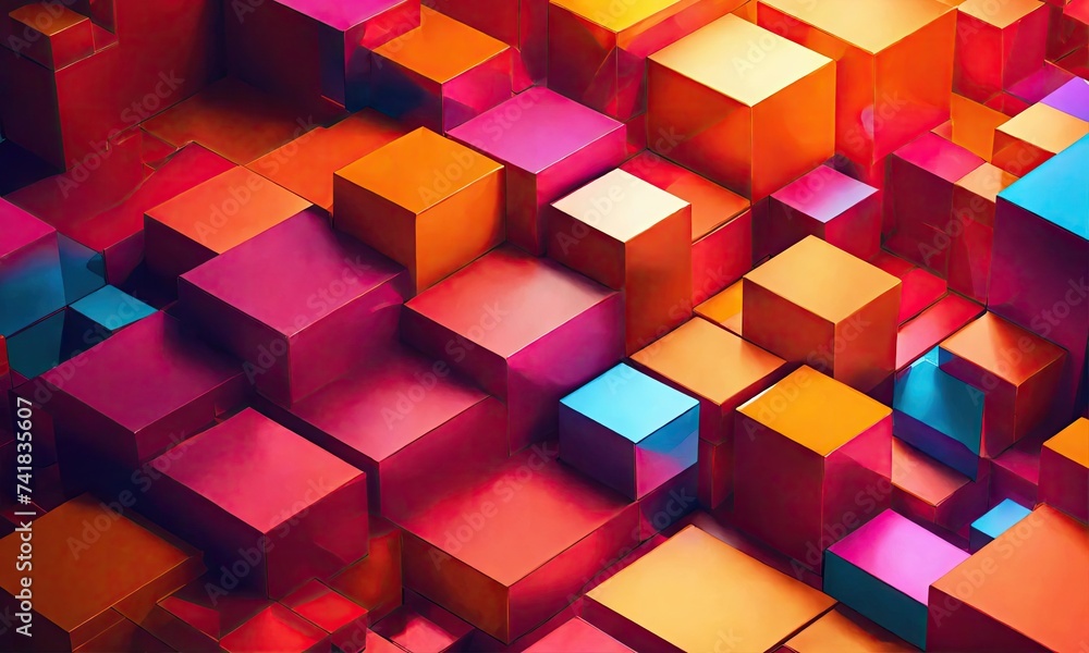 Spectrum of stacked multi-colored blocks in the style of cubism. Abstract colorful pattern. Idea phone background. Spectrum of stacked multi-colored blocks in the style of cubism. Abstract colorful pattern. Idea phone background.