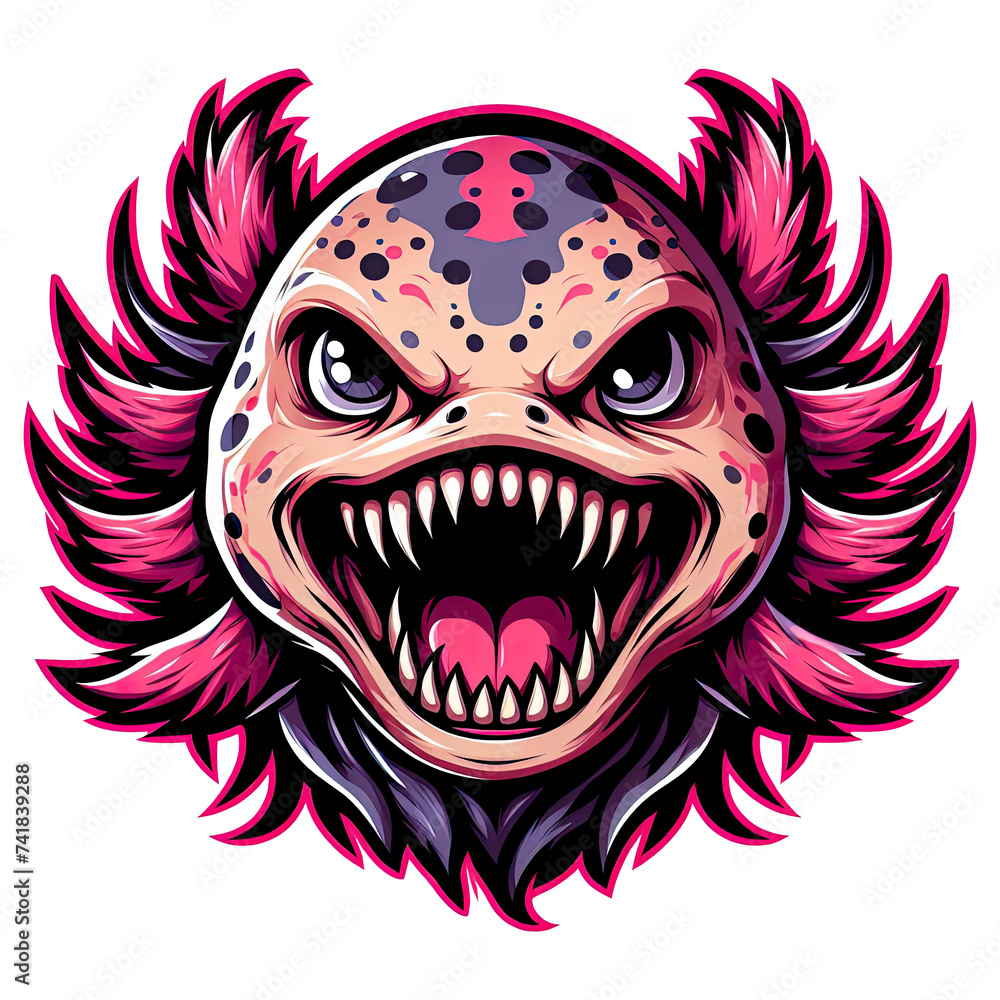 axolotl Mascot Logo, eSports gaming emblem, t-shirt print

