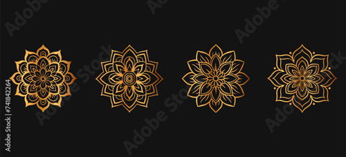 Mandala. Luxury golden Round Ornament Pattern. Henna tattoo mandala. Mehndi style. luxury mandala, golden pattern photo