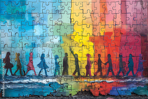 business teamwork building a puzzle 