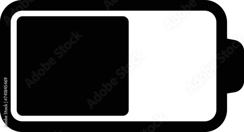 Battery icon. battery charging sign and symbol. battery charge level black line or flat vector isolated on transparent background. Concept power, energy, low , full, empty, load.