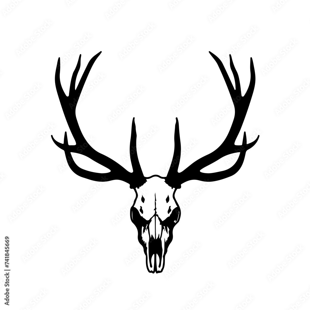 Naklejka premium Elk Skull Logo Design