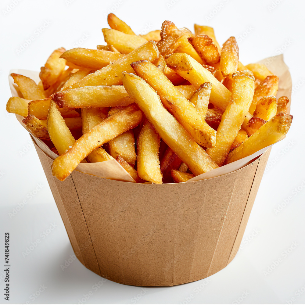 Golden Crispy French Fries Pile created with Generative AI technology Golden Crispy French Fries Pile created with Generative AI technology