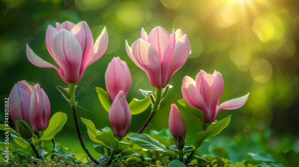 Pink magnolia Flowers