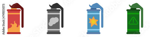 Grenades vector set. Tactical grenades vector icon set for game design. Vector illustration.