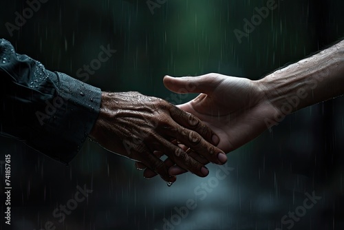 compassionate hand reaching out in a time of need after an unfortunate event.