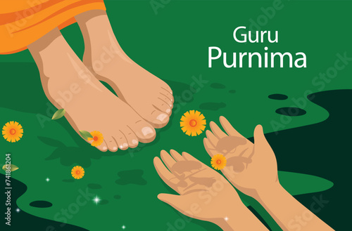 Guru Purnima festival celebrated in India holiday background vector