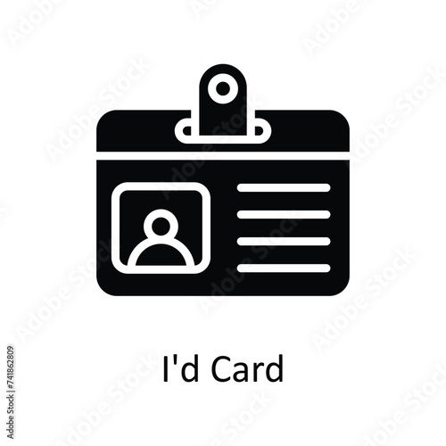 I'd Card vector solid icon style illustration. EPS 10 File stock illustration