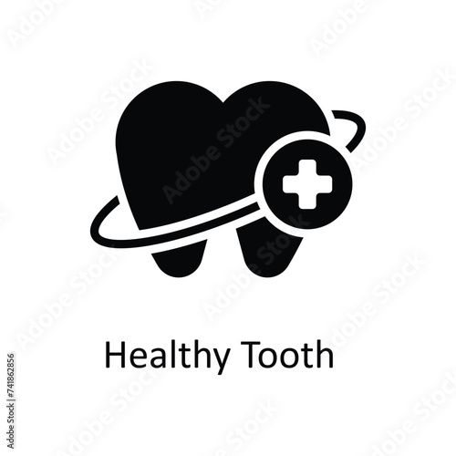 Healthy Tooth  vector solid icon style illustration. EPS 10 File stock illustration
