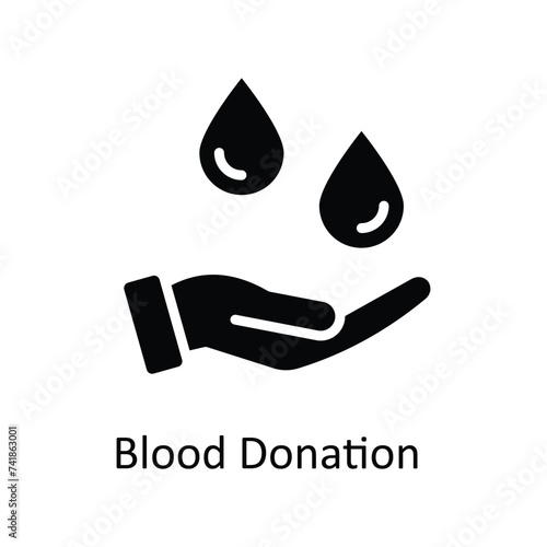 Blood Donation  vector solid icon style illustration. EPS 10 File stock illustration