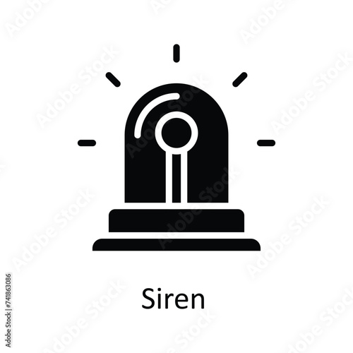 Siren  vector solid icon style illustration. EPS 10 File stock illustration
