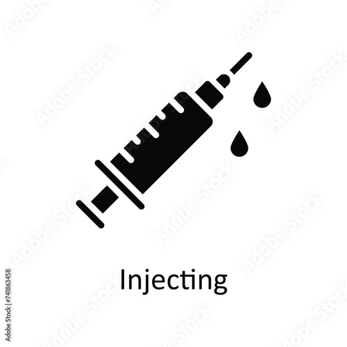 injecting vector solid icon style illustration. EPS 10 File stock illustration