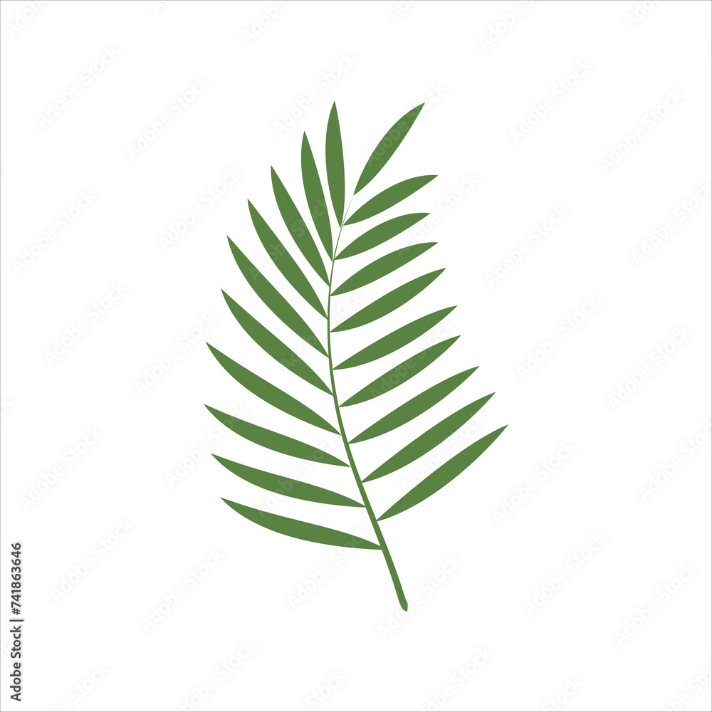 Palm leaves icon. Green color. Easter symbol. The art of minimalism. Palm leaves icon. Green color. Easter symbol. The art of minimalism.