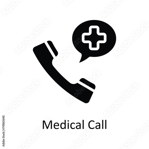 Medical Call vector solid icon style illustration. EPS 10 File stock illustration