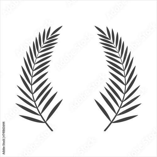 Palm leaves icon. Easter symbol. The art of minimalism.