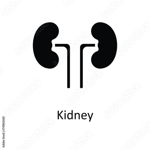 Kidney vector solid icon style illustration. EPS 10 File stock illustration