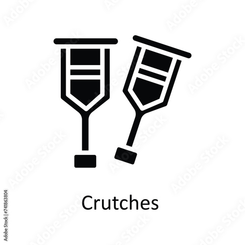 Crutches vector solid icon style illustration. EPS 10 File stock illustration