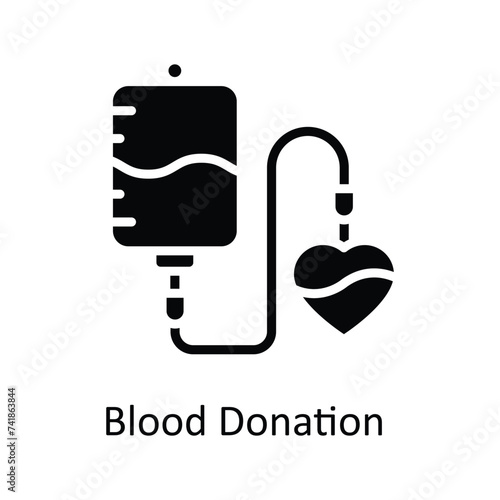 Blood Donation  vector solid icon style illustration. EPS 10 File stock illustration