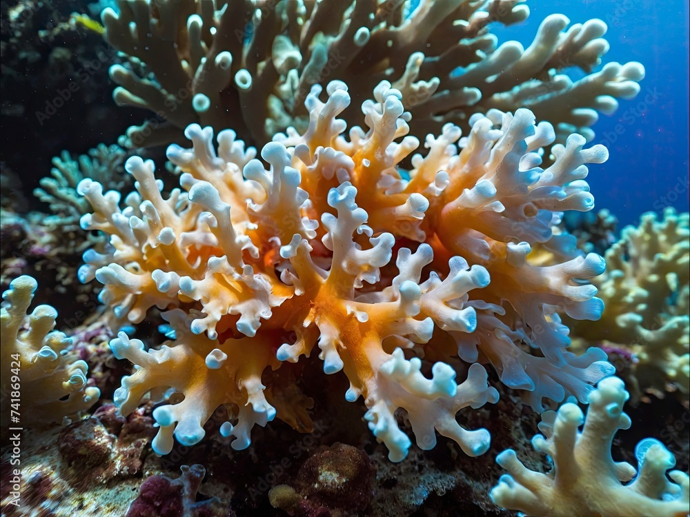 Coral bleaching linked to elevated sea temps: Loss of symbiotic zooxanthellae threatens Pacific reef. Rising sea temps endanger Pacific reef Coral bleaching linked to elevated sea temps: Loss of symbiotic zooxanthellae threatens Pacific reef. Rising sea temps endanger Pacific reef