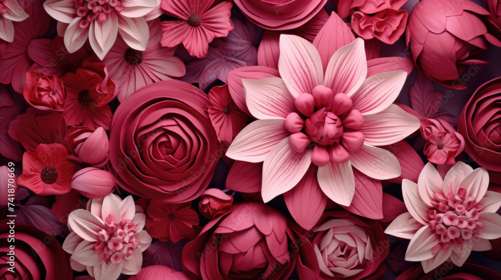 Pink flowers abstract background. Colorful gradient. Wallpaper light backdrop