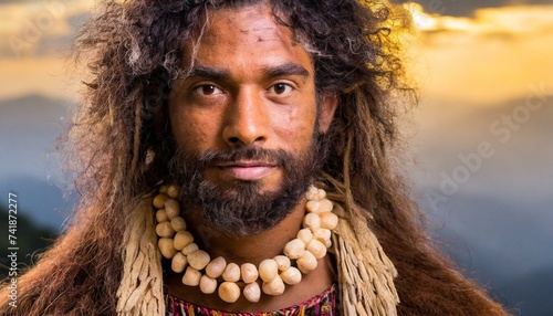 primal neanderthal or cave man photo