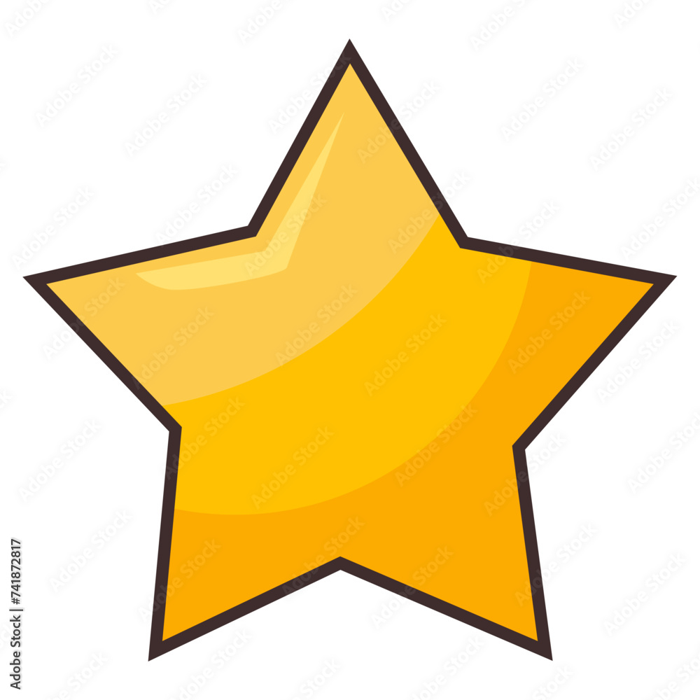 Golden star vector icon