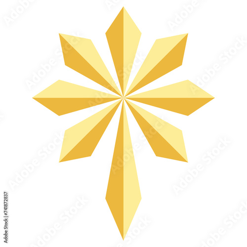 Golden star vector icon