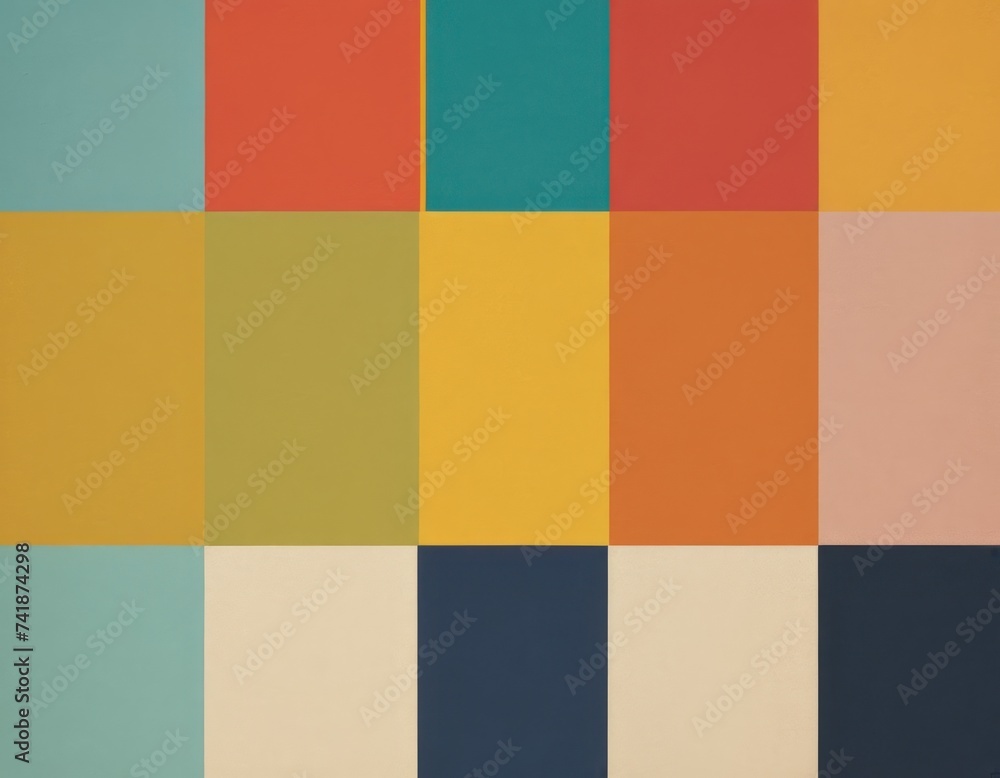 an abstract colorful design of squares printed on paper