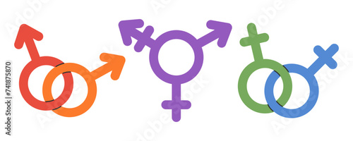 LGBT pride community. Gay, lesbian and transgender rainbow symbol. Gender and sexual orientation sign. LGBTQ. Vector illustration in hand drawn style