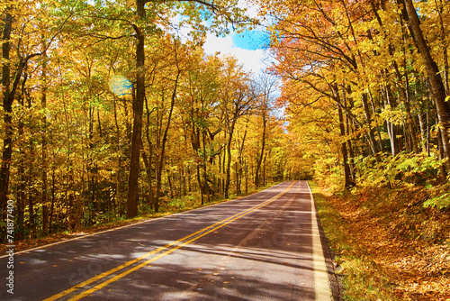 Autumn Splendor on Keweenaw Road - Vibrant Forest Canopy