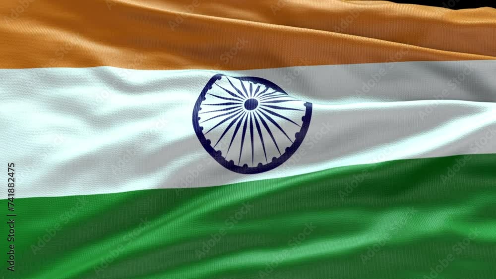 Indian national flag waving