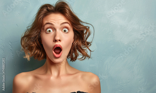 A shocked woman with open mouth