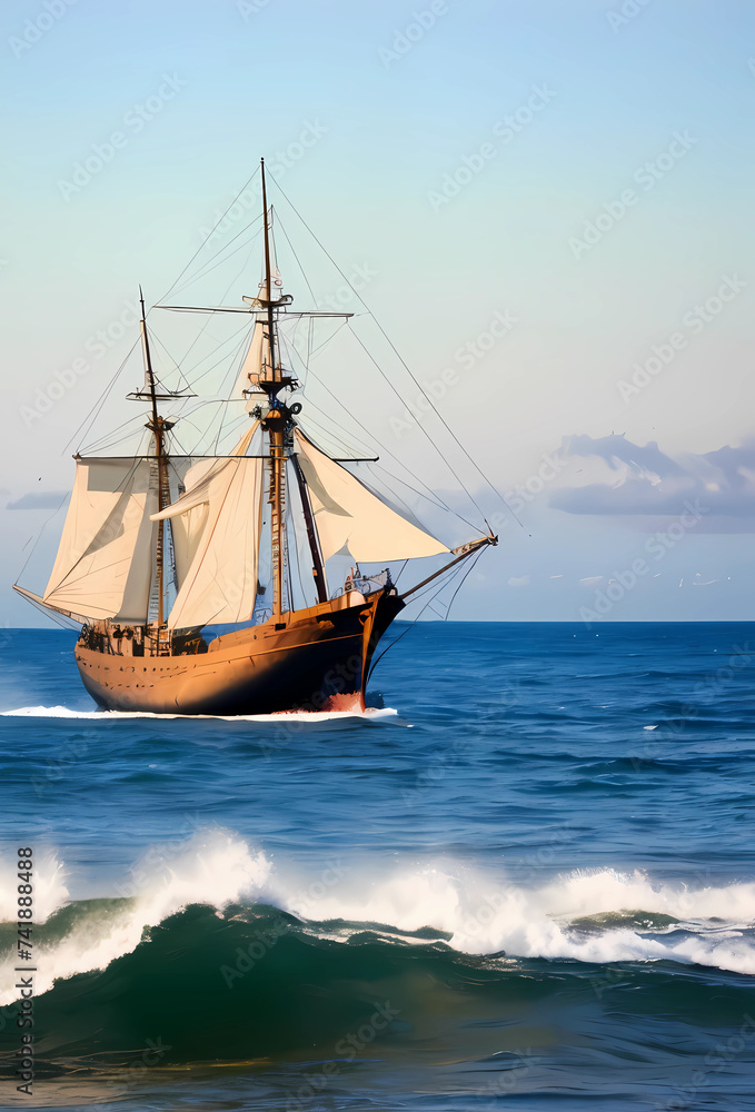 sailboat in the sea AI generated sailboat in the sea AI generated