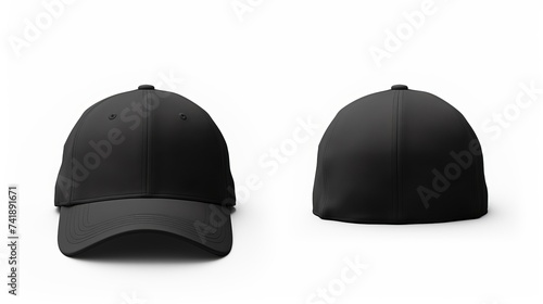 Blank Black Baseball Cap Front and Back View, Black Baseball Cap Isolated on White, Unisex Black Baseball Hat, Blank Black Snapback Hat, Black Baseball Hat, Black Baseball Cap Mockup, easy to cut out 