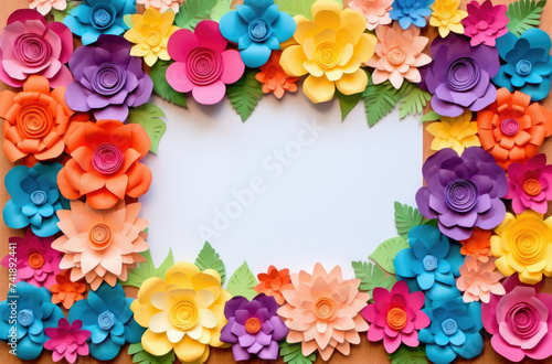Colorful flowers paper background pattern lovely style © Ruslan Gilmanshin