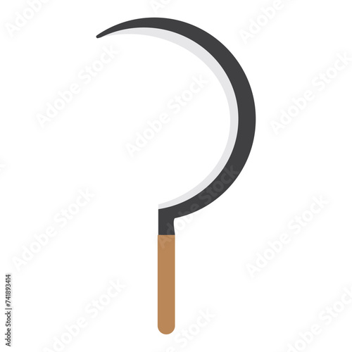 Colored gardening scythe icon Vector