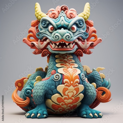 Wallpaper Mural Cute and Colorful Chinese Dragon Torontodigital.ca