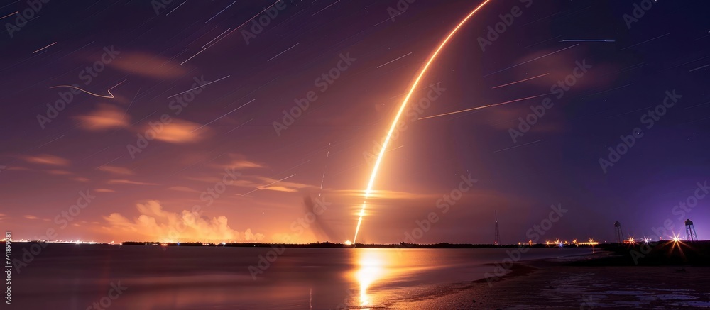 Stunning Night View of Shuttle Launch from Earth